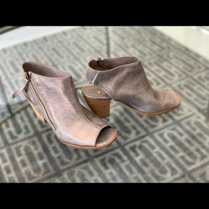 Paul Green Open Toe Leather Booties Size 6